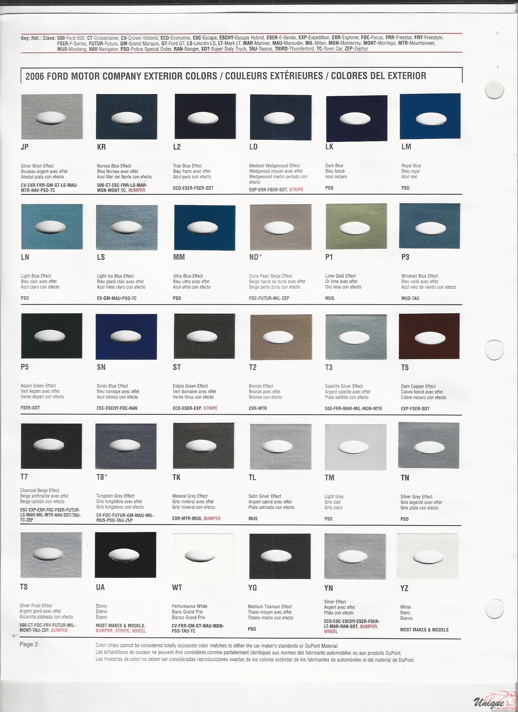 2006 Ford-1 Paint Charts